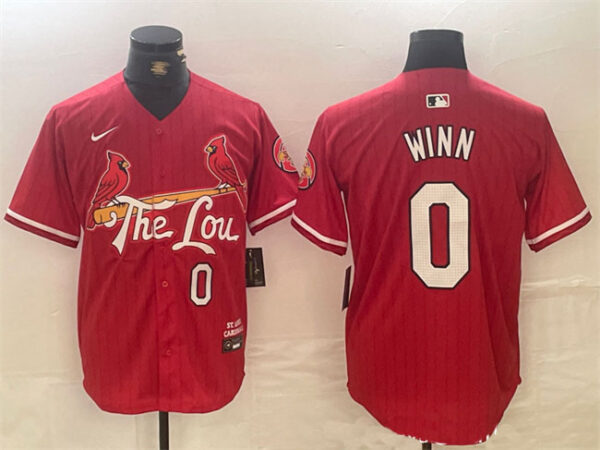 Men's St. Louis Cardinals #0 Masyn Winn Red 2024 City Connect Limited Stitched Baseball Jersey