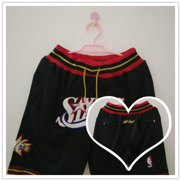 76ers Black Just Don With Pocket Swingman Shorts