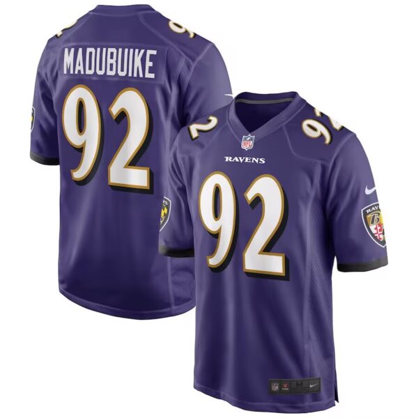 Baltimore Ravens #92 Nnamdi Madubuike Purple Vapor Limited jersey