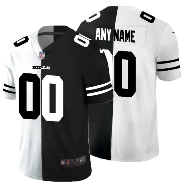 Buffalo Bills Custom Men's Black V White Peace Split Nike Vapor Untouchable Limited NFL Jersey