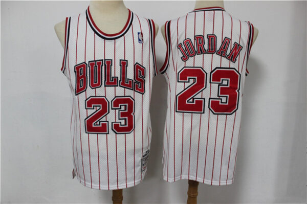 Bulls 23 Michael Jordan White Hardwood Classics Jersey