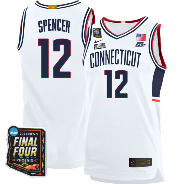 Connecticut Cam #12 Spencer White Jersey