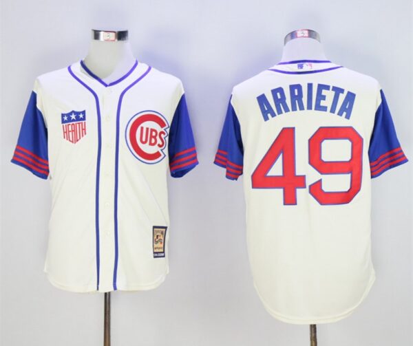 Cubs 49 Jake Arrieta Cream Cooperstown Collection Jersey