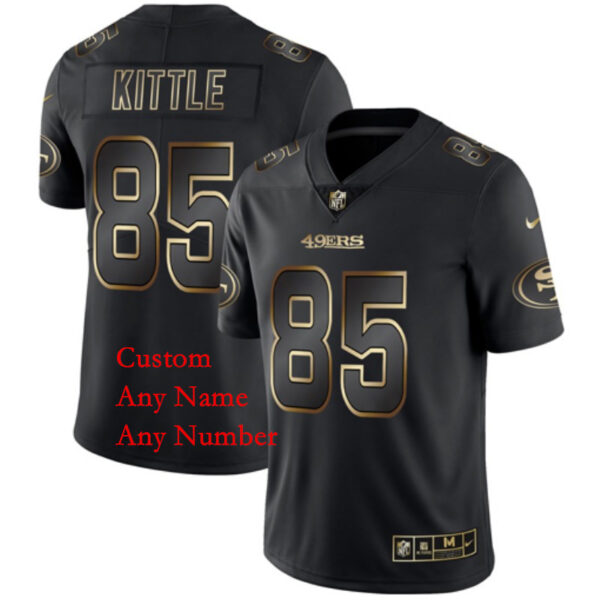 Custom 49ers Black Gold Vapor Untouchable Limited Jersey