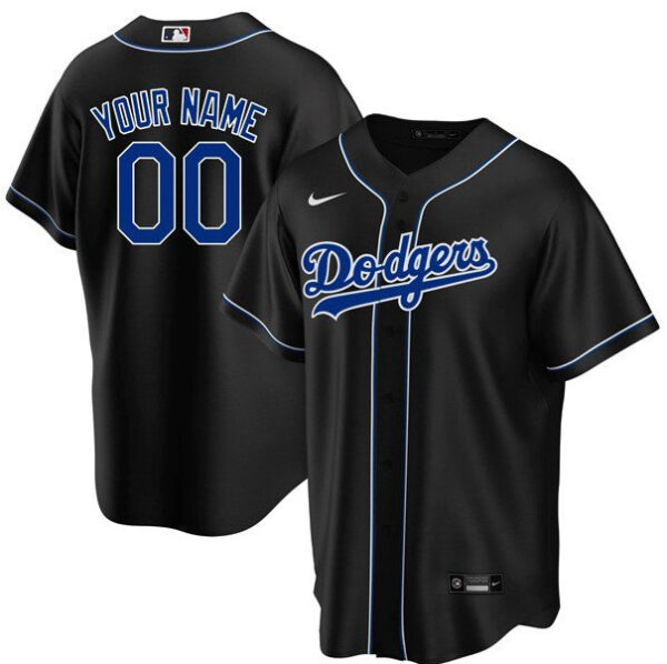 Custom Men's Los Angeles Dodgers Black Fashion Cool Base Jersey