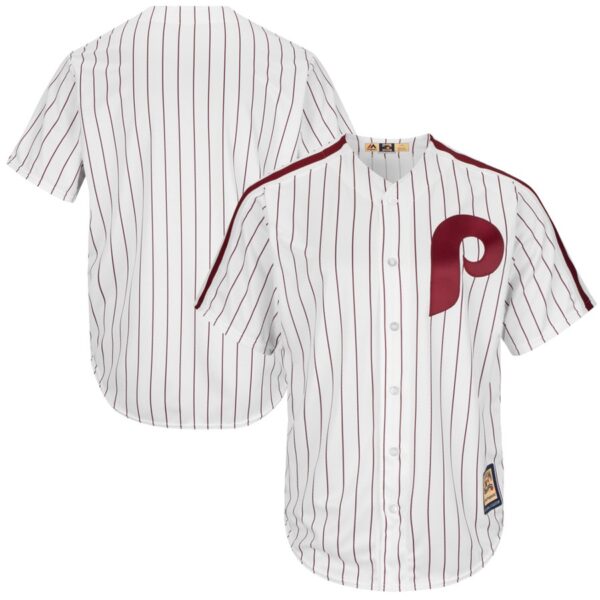 Custom Philadelphia Phillies White Cooperstown Cool base Jersey