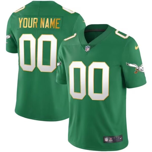 Customized Men's Philadelphia Eagles Vapor Untouchable Limited GREEN Jerseys