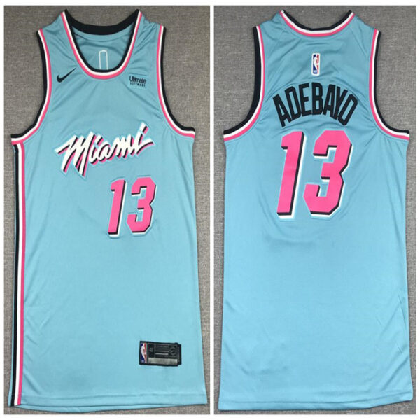 Heat 13 Bam Adebayo Light Blue Nike City Edition Swingman Jersey