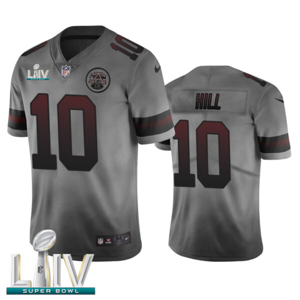 Kansas City Chiefs #10 Tyreek Hill Smoky Gray Super Bowl LIV 2020 Men's Nike Vapor Limited City Edition NFL Jersey