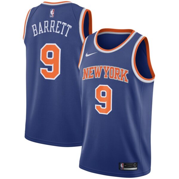 Knicks 9 R.J. Barrett Royal 2019 NBA Draft First Round Pick Nike Swingman Jersey