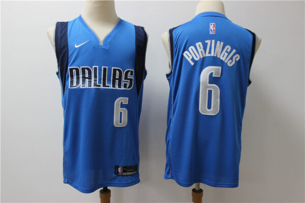 Mavericks 6 Kristaps Porzingis Blue Nike Swingman Jersey