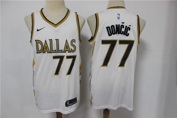 Mavericks 77 Luka Doncic White 2021 City Edition Nike Swingman Jersey