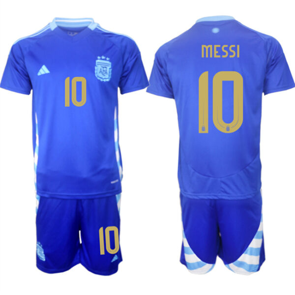 Men's Argentina #10 Lionel Messi Blue 2024-25 Away SoccerJerseys