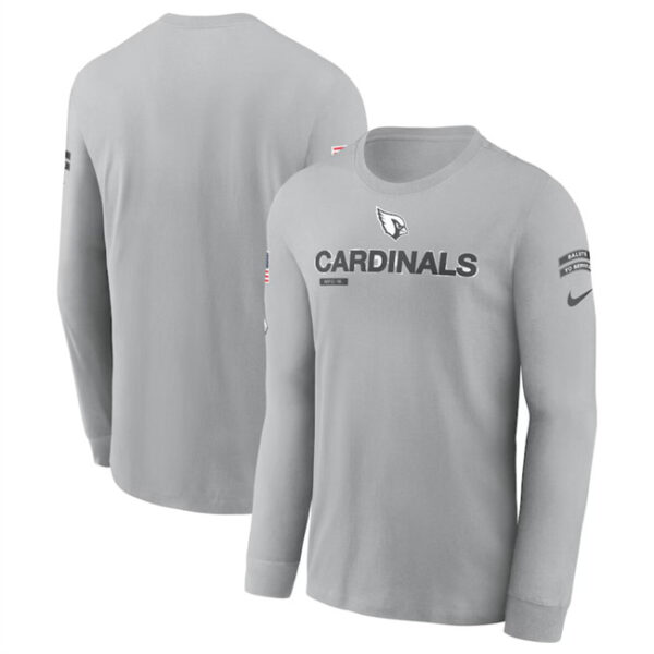 Men's Arizona Cardinals 2024 Gray Salute To Service Long Sleeve T-Shirt