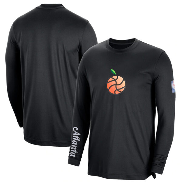 Men's Atlanta Hawks Black 2022 23 City Edition Essential Expressive Long Sleeve T-Shirt