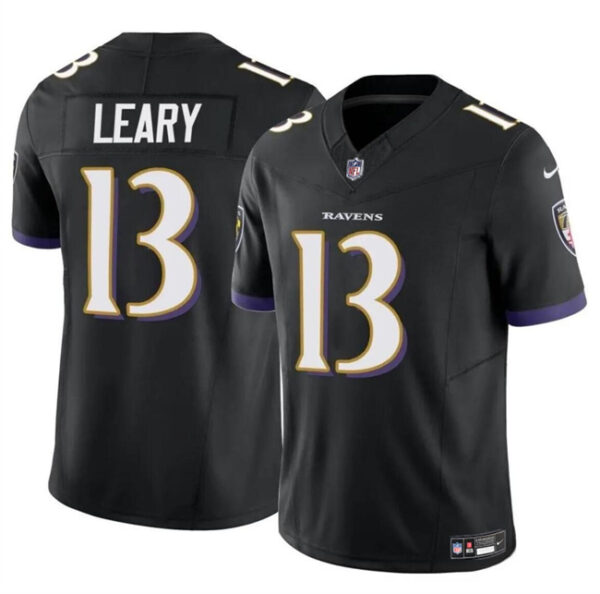 Men's Baltimore Ravens #13 Devin Leary Black 2023 F.U.S.E Vapor Limited Football Jersey