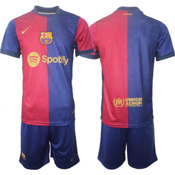 Men's Barcelona Custom Blue Red 2024-25 Home Soccer Jerseys