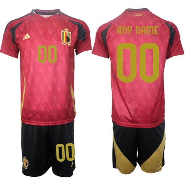 Men's Belgium National Team Custom Red 2024-25 Home Soccer Jerseys