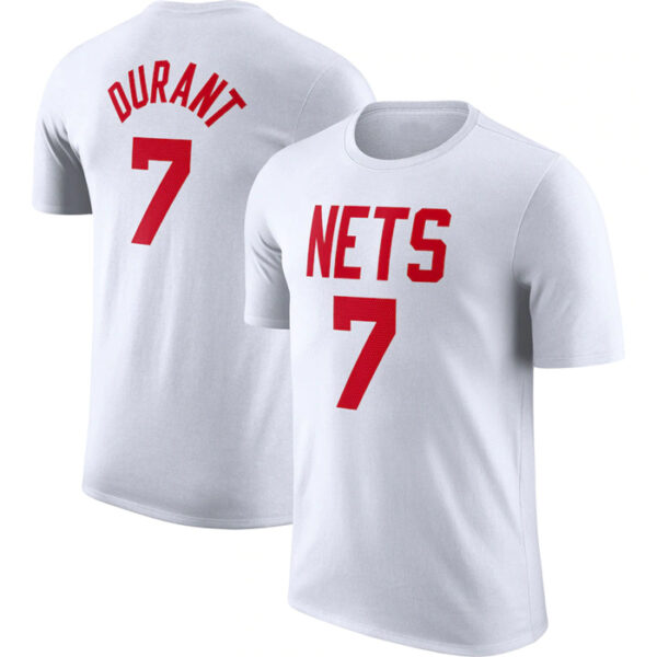 Men's Brooklyn Nets #7 Kevin Durant White 2022 23 Classic Edition Name & Number T-Shirt