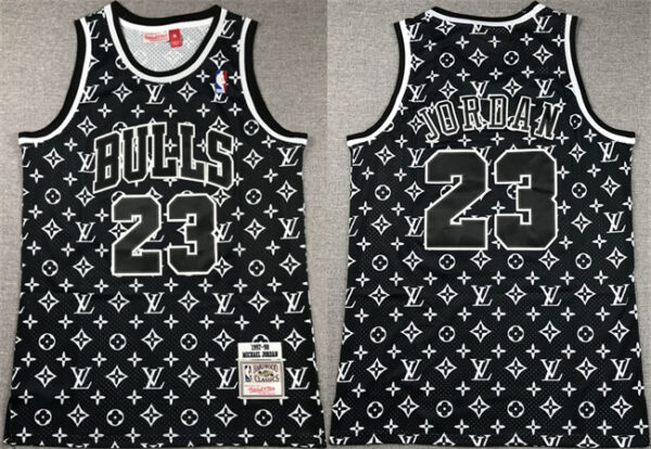 Men's Chicago Bulls #23 Michael Jordan Black 1997-98 Stitched Basketball Jerseys