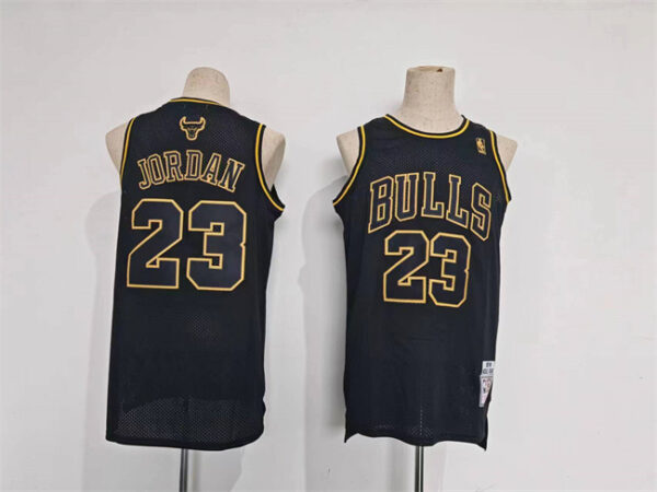 Men's Chicago Bulls #23 Michael Jordan Black Stitched Basketball Jersey