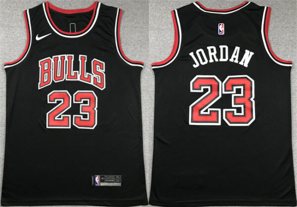 Men's Chicago Bulls #23 Michael Jordan Black Stitched Basketball Jersey