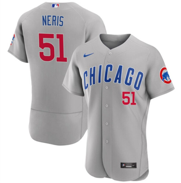 Men's Chicago Cubs #51 Héctor Neris Grey Flex Base Stitched Baseball Jersey