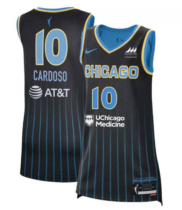 Men's Chicago Sky #10 Kamilla Cordoso Black Stitched Jersey