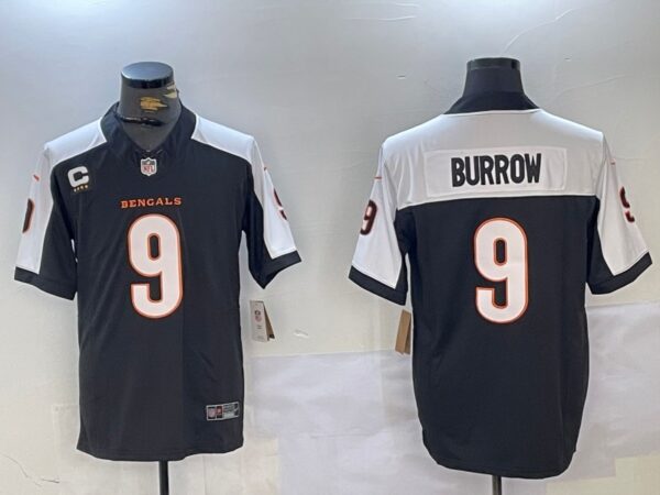 Men's Cincinnati Bengals #9 Joe Burrow 2024 F.U.S.E Arctic Black Limited Stitched Football jerseys