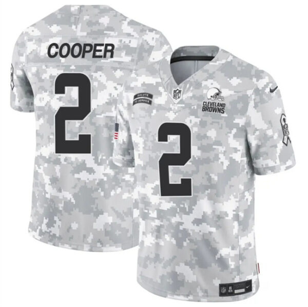 Men's Cleveland Browns #2 Amari Cooper 2024 F.U.S.E Arctic Camo Salute To Service Limited Stitched Football Jersey