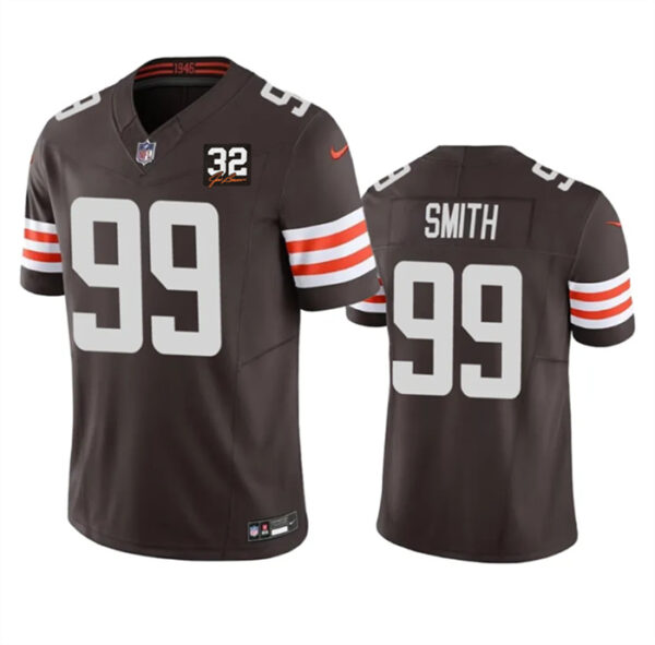 Men's Cleveland Browns #99 Za'Darius Smith Brown 2023 F.U.S.E. With Jim Brown Memorial Patch Vapor Untouchable Limited Stitched Jersey