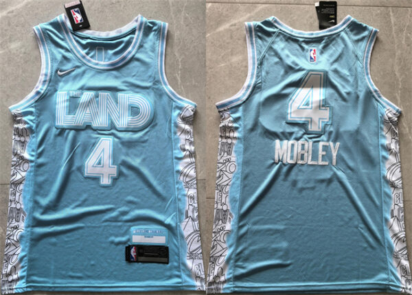 Men's Cleveland Cavaliers #4 Evan Mobley Light Blue 2024 City Edition Stitched Jersey