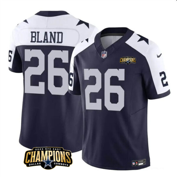 Men's Dallas Cowboys #26 DaRon Bland Navy White 2023 F.U.S.E. NFC East Champions Patch Stitched Football Jersey