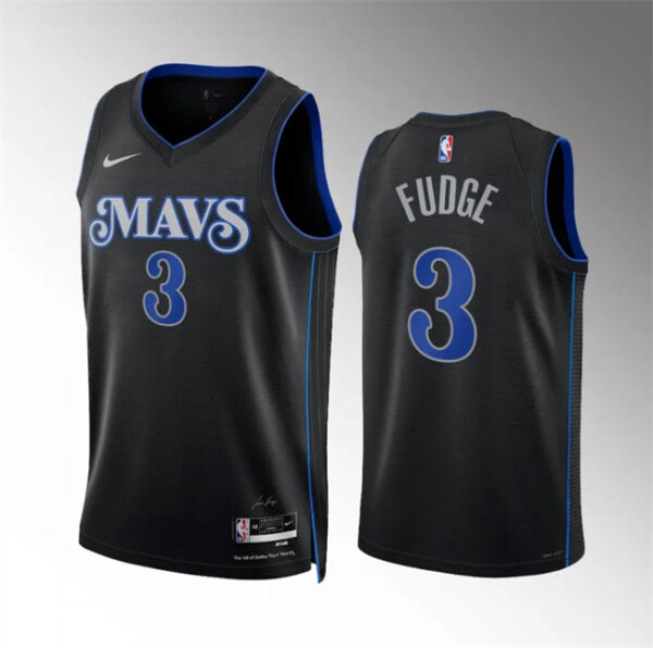 Men's Dallas Mavericks #3 Alex Fudge Black 2023 24 City Edition Stitched Basketball Jersey