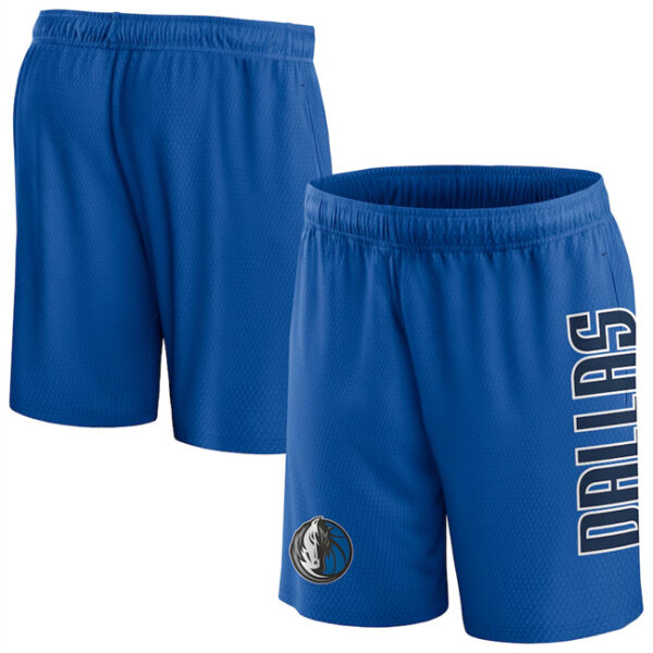 Men's Dallas Mavericks Blue Post Up Mesh Shorts(Run Small)