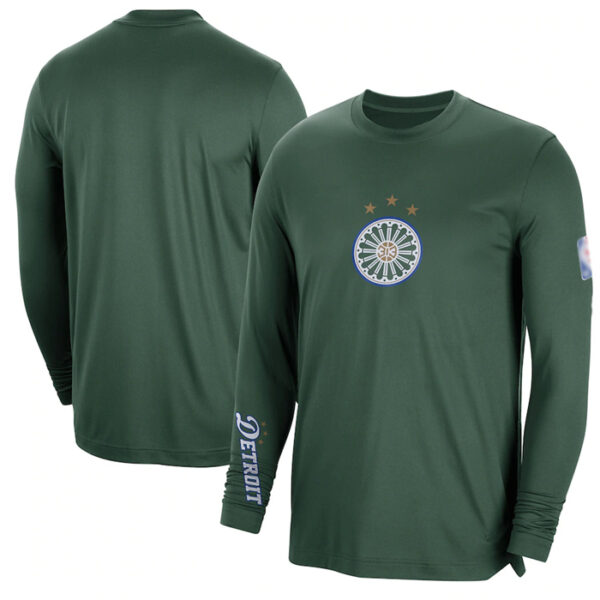 Men's Detroit Pistons Green 2022 23 City Edition Essential Expressive Long Sleeve T-Shirt