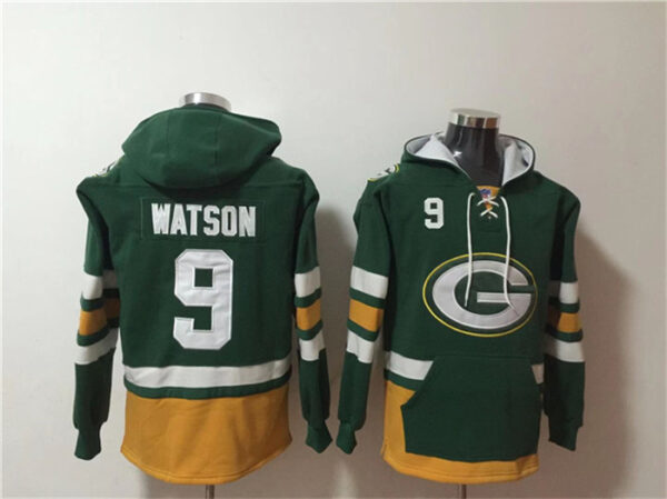 Men's Green Bay Packers #9 Christian Watson Green Ageless Must-Have Lace-Up Pullover Hoodie