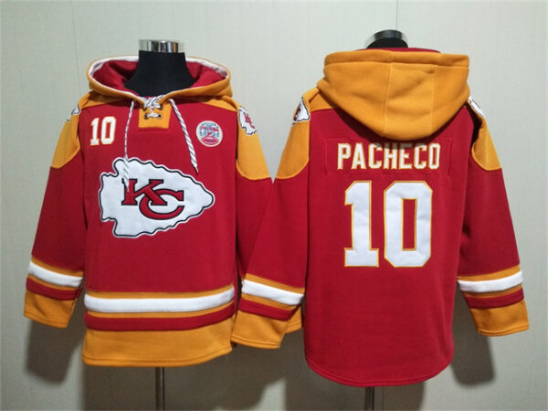 Men's Kansas City Chiefs #10 Isiah Pacheco Red Ageless Must-Have Lace-Up Pullover Hoodie