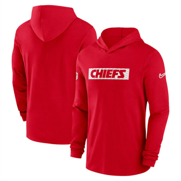 Men's Kansas City Chiefs Red Sideline Performance Hoodie