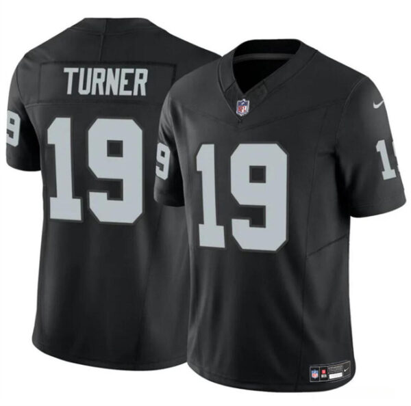 Men's Las Vegas Raiders #19 DJ Turner Black 2024 F.U.S.E Vapor Stitched Football Jersey