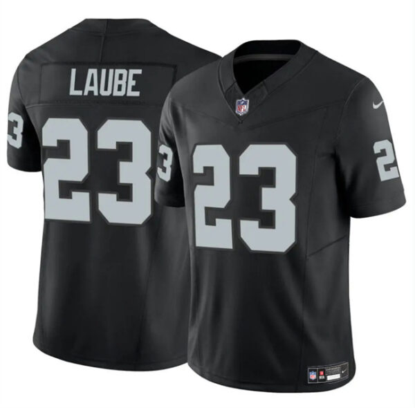 Men's Las Vegas Raiders #23 Dylan Laube Black 2024 F.U.S.E Vapor Stitched Football Jersey