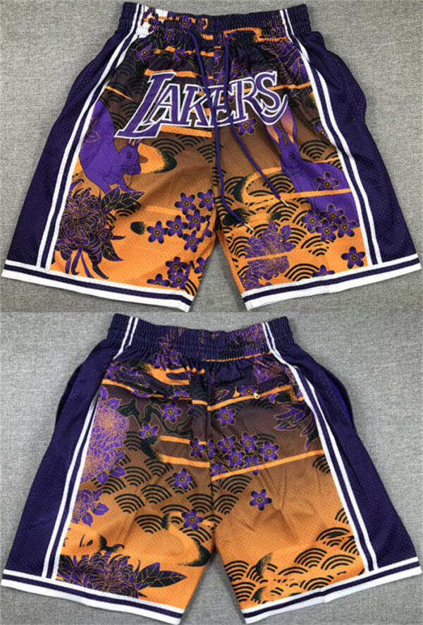 Men's Los Angeles Lakers Purple Yellow Shorts