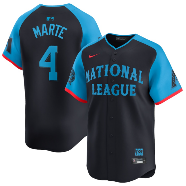 Men's National League #4 Ketel Marte Navy 2024 All-Star Limited Stitched Baseball Jersey