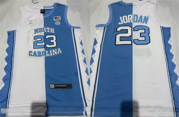 Men's North Carolina Tar Heels #23 Michael Jordan White Blue Stitched Jersey