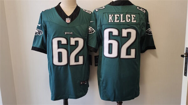 Men's Philadelphia Eagles #62 Jason Kelce Green 2023 F.U.S.E. Vapor Untouchable Limited Stitched Football Jersey