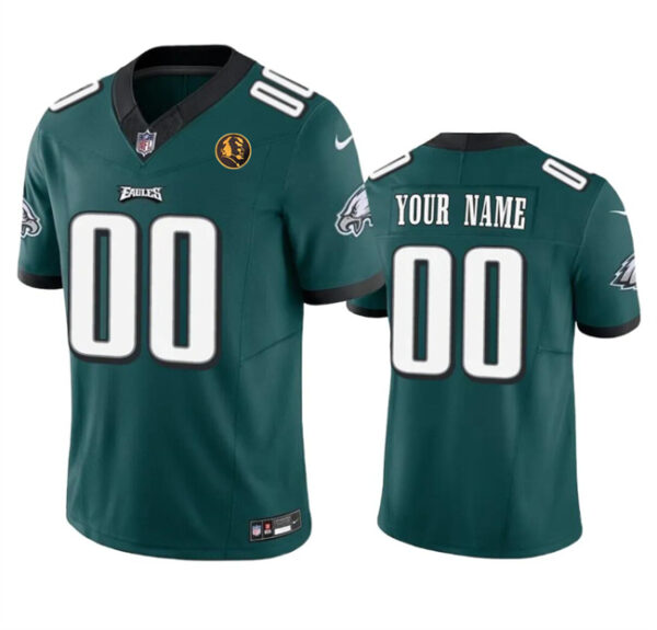 Men's Philadelphia Eagles Active Player Custom Green 2023 F.U.S.E. With John Madden Patch Vapor Limited Stitched Football Jersey