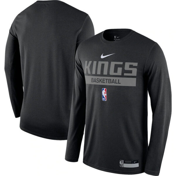 Men's Sacramento Kings Black 2022 23 Legend On-Court Practice Performance Long Sleeve T-Shirt