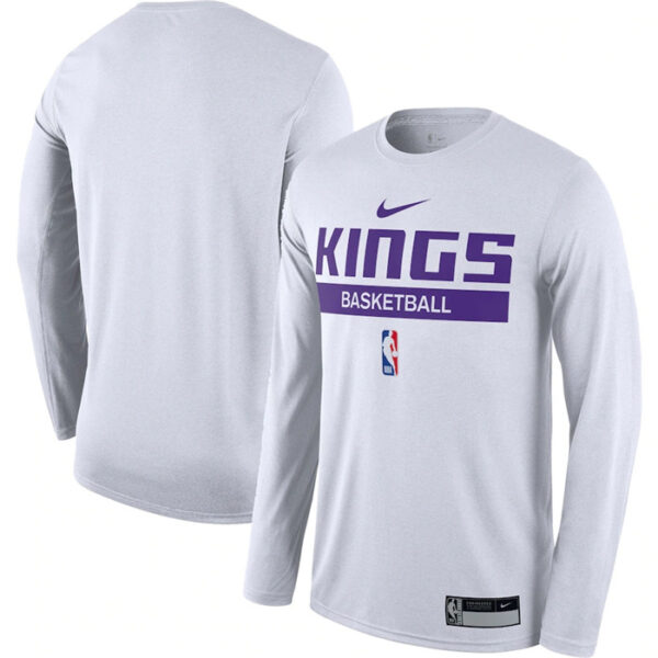 Men's Sacramento Kings White 2022 23 Legend On-Court Practice Performance Long Sleeve T-Shirt