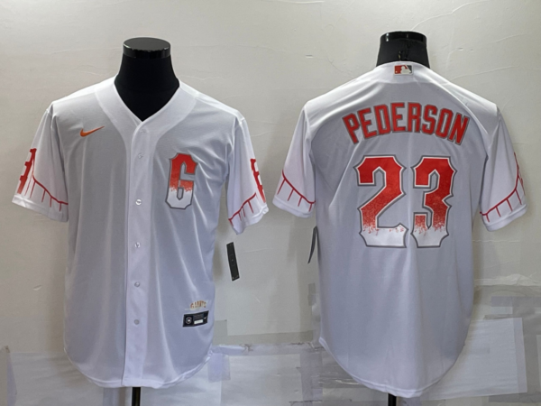 Men's San Francisco Giants #23 Joc Pederson White City Connect Cool Base Stitched Jersey