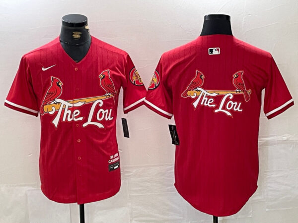 Men's St. Louis Cardinals Team Big Logo Red 2024 City Connect Limited Stitched Baseball Jerseys